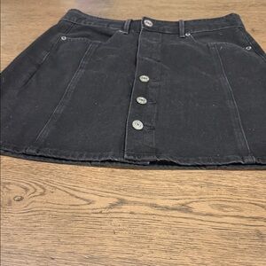 American Eagle Outfitters Black Button-Front Mini Skirt